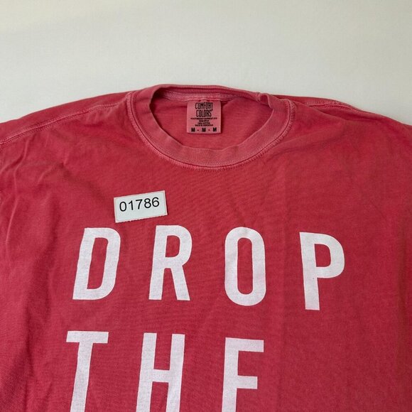 Comfort Colors Shirt Womens Medium Red Drop The Rope Graphic Tee Cotton Slogan - Picture 2 of 9